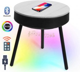 Table d'appoint Bluetooth avec SPEAKERS et éclairage LED 12x (intérieur / extérieur)