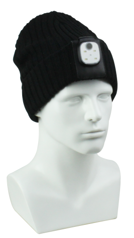 Pleteni zimski klobuk z LED svetlobo