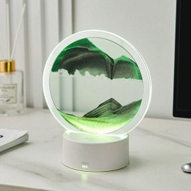 Hiekkavalaisin - liikkuva hiekkamaisemalamppu (hiekkataide-LED-lamppu) värillinen RGB-LED-pöytävalaisin