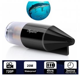 Fiskekamera opptil 20m - undervannskameraer vanntette med HD 720p + LED