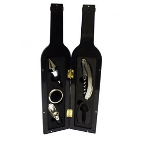 Luxury wine set in the shape of a bottle