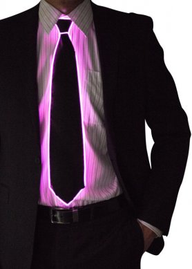 LED вратовръзка - розова