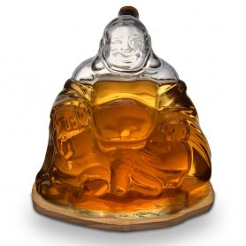 Karafy na rum a whisky skleněné - Buddha karafa (ruční výroba) 1L