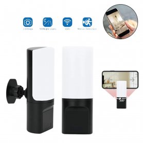 Lampkamera – spionkamera i vägglampa med PIR + FULL HD + Wifi/P2P (Tuya-app) – roterande 300° + 5m IR-LED