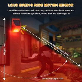 Senzor solarnog alarma - vodootporna svjetiljka IP65 6 modova + detekcija pokreta + daljinski upravljač