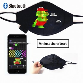 LED Smart-gezichtsmasker met display 170x70 mm programmeerbaar via smartphone (Android / iOS)