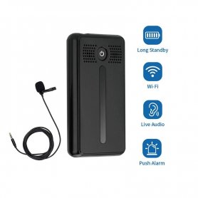 Mini Spy geluids(spraak)recorder met externe microfoon + WIFI + live geluidsoverdracht via APP + batterijduur tot 125 dagen