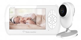 Nanny-kameror med ljuduppsättning - 4,3" LCD + Wifi FULL HD-kamera med IR LED + VOX + termometer