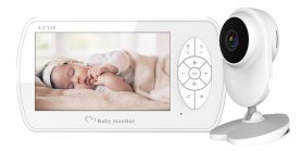 Nanny kamerák audio készlettel - 4,3" LCD + Wifi FULL HD kamera IR LED-del + VOX + hőmérő