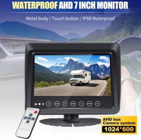 Vattentät bildskärm för båtar/yachter/maskiner 7 "AHD LCD med skydd (IP68) + 2 kamerainmatningar
