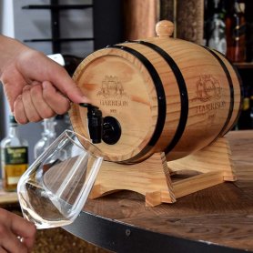 Fût en bois mini 3 L pour tirer du vin, de la bière ou d'autres boissons - HARRISON