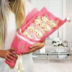 Bouquet ours en peluche - Cadeau de luxe (Cadeau Saint Valentin)