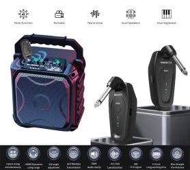Pemancar dan penerima nirkabel untuk alat musik elektroakustik / jangkauan hingga 50m