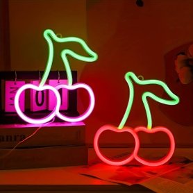 Reklamné LED svietiace neon logo na stenu - ČEREŠNE