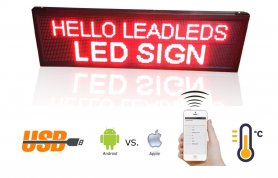 Velika WiFi LED panel + USB + temperaturni senzor - rdeča 104 cm x 40 cm