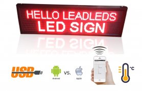 Stort WiFi LED-panel + USB + temperatursensor - rød 104 cm x 40 cm