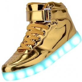 حذاء رياضي LED مضيء - ذهبي