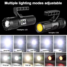 LED flashlight long range brightest + telescopic ZOOM + LED display + 3 light modes up to 3000m