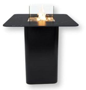Plynový krb v barovém stole z keramického kamene 100x106cm + kovové tělo + dekorační sklo