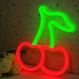 Reklamné LED svietiace neon logo na stenu - ČEREŠNE
