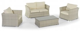 Sitzgelegenheiten im Freien im Garten - Rattansofa elegante Garnitur für 4 Personen + Tisch