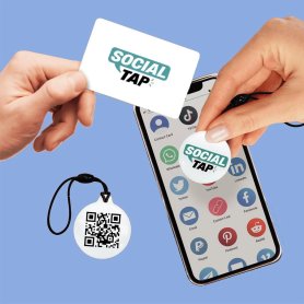 NFC vizitka elektronická - nfc vizitky na kľúče ako prívesok / karta - SOCIAL TAP