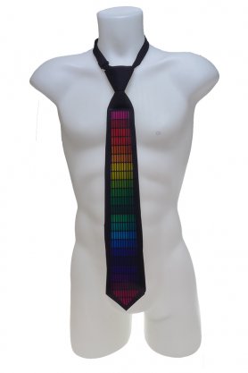 Neonová zvukově senzitivní kravata - Ekvalizér