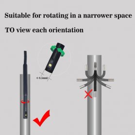 Borescope FULL HD + 4,3" skärm + 2x dubbelkamera 8,5 mm med 360° rotation + LED-ljus + IP67