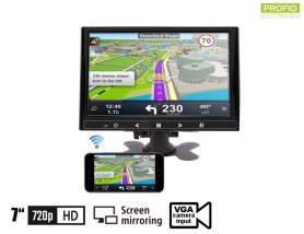 Mirror Link monitor 7 "WiFi LCD multifunksjon for bil - VGA, HDMI og AV-inngang for 2 kameraer