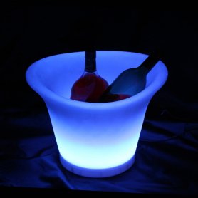 Seau à glace LED pour boissons - Eclairage RVB - 8 modes de couleurs + télécommande + IP44