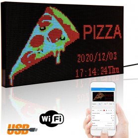 Programovatelná WiFi LED světelná tabule RGB barevná - 20x39cm se stojanem