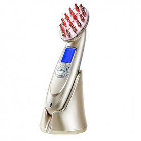 Bärbar elektrisk massage hårborste - LED infraröd laser