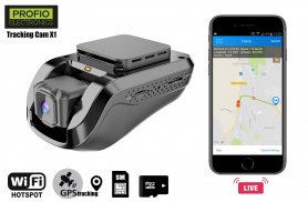 Аўтамабільная камера з LIVE GPS адсочваннем PROFIO Tracking Cam X1 - двайны аб'ектыў + 3G WiFi