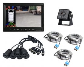 Zestaw parkingowy 7" monitor LCD + 1x kamera HD z IR + 6x czujnik parkowania