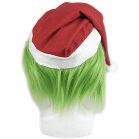 Grinch (green elf) face mask with gloves - for children and adults for Halloween or carnival