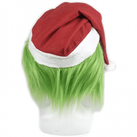 Grinch (grüner Elf) Gesichtsmaske mit Handschuhen – für Kinder und Erwachsene zu Halloween oder Karneval