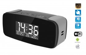 Alarm clock with FULL HD camera with IR LED + WiFi + P2P + Air monitoring