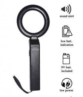 Hand held metal detector - Portable na profi scanner para sa 9V na baterya + pagsasaayos ng sensitivity