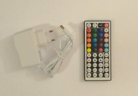 Pintura de parede de metal - arte de parede prateada - retroiluminação LED colorida em 20 cores RGB - Círculo 50x50cm