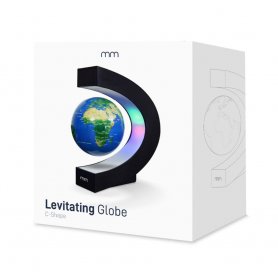 Levitating eart globe lampa med färgglatt LED -ljus + designställ