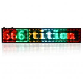 Paparan LED yang boleh diprogram 50 cm x 9,6 cm dalam 4 warna - merah, hijau, kuning, putih