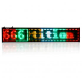 Programmerbar LED-skærm 50 cm x 9,6 cm i 4 farver - rød, grøn, gul, hvid