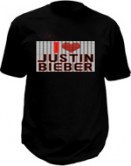 camiseta led - Justin bieber