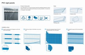 PVC-lameller for gjerde for stive paneler - 3D vertikal PLASTFYLLING FOR NETT OG PANELER - GRÅ