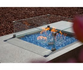 Meja beton perapian gas luar ruangan (propana - butana) untuk taman atau teras