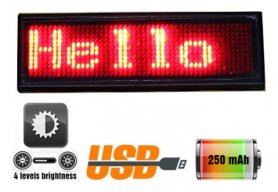 Placa de identificación LED - Rojo 9,3 cm x 3,0 cm