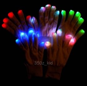 LED gloves - White