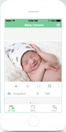 Video baby monitor Gynoii s wifi pre mobil + detekcia pohybu