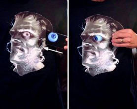 Digital Morph gömlek - Frankenstein