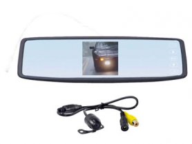 Sistem tempat letak kereta dengan cermin belakang LCD + 4 sensor